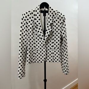 739. Kardashian Kollection Black and White Polka Dot Blazer